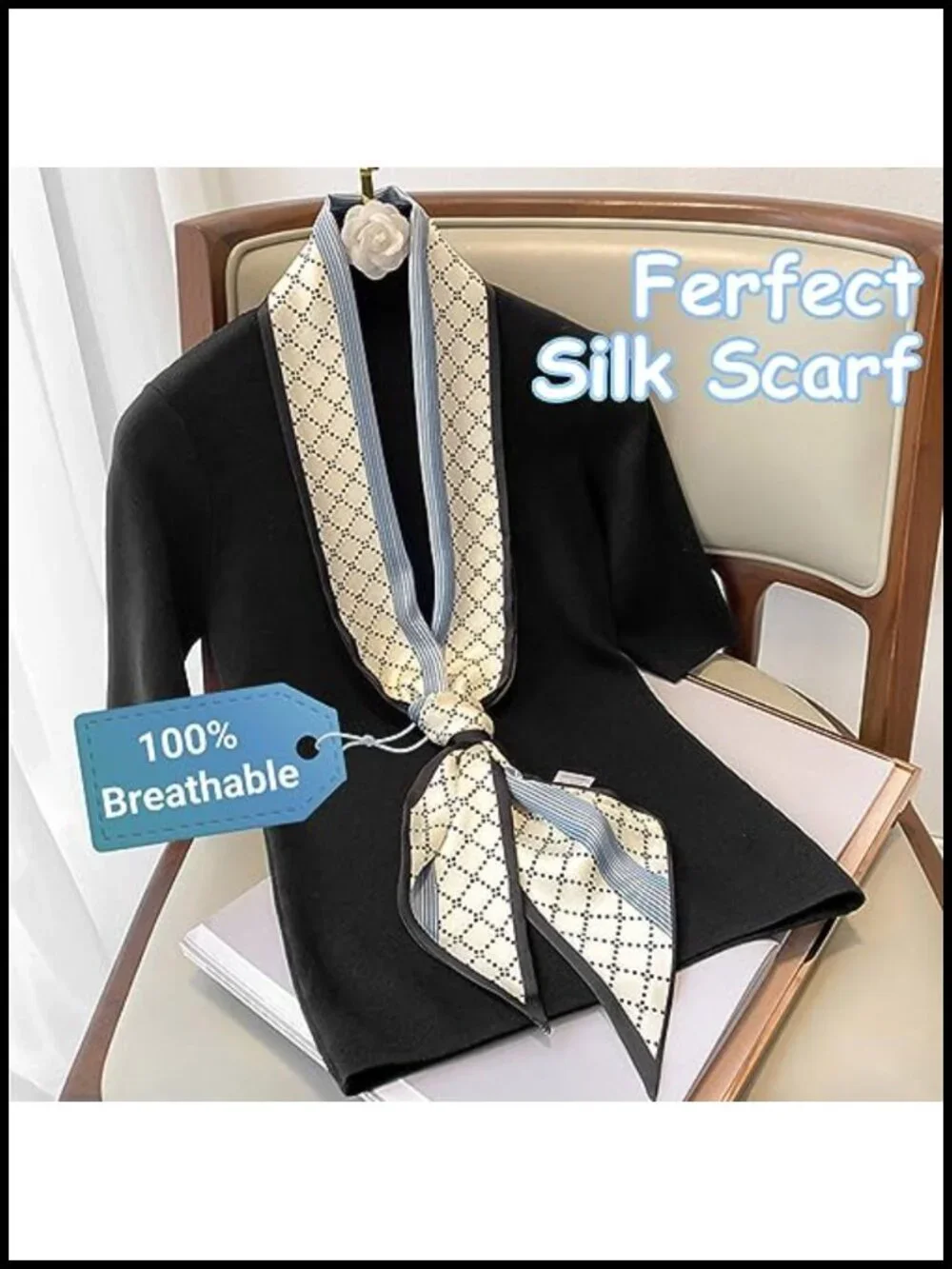 Silky Satin Hair Scarf for Women Lightweight Neck Scarf Wrap
